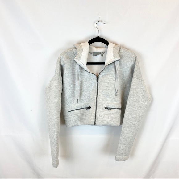 Athleta Fuse Cropped Jacket Hoodie Gray - Picture 2 of 6